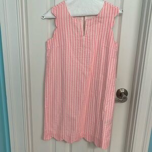 Vineyard Vines Kids Seersucker Scallop Shift